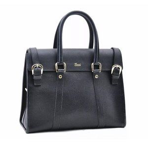 GUCCI Black Leather Satchel Bag